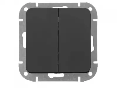 Выключатель 2 клав. проходной (скрытый, 10А) карбон, Astrum, BYLECTRICA наличный и безналичный расчет
