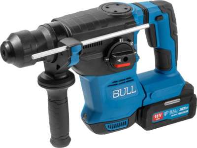 Аккум. перфоратор BULL CBH 1826 Xcase, XLTpro, БЕСЩЕТ., 18 В, 2.6 Дж, 26 мм, 1x4 А*ч, з/у (3 режима + Vario-lock, 3,2 кг) наличный и безналичный расчет