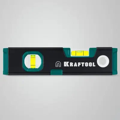 KRAFTOOL KOMPAKT-200, 200 мм, усиленный профиль, с зеркальным глазком, компактный магнитный уровень (34782) наличный и безналичный расчет