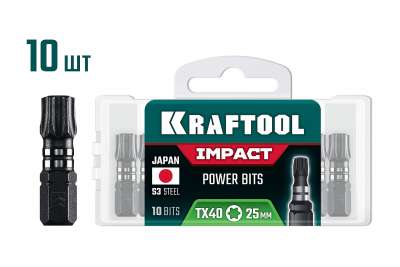 KRAFTOOL Impact TX 40, 25 мм, 10 шт, ударные биты (26195-40-25-S10) наличный и безналичный расчет