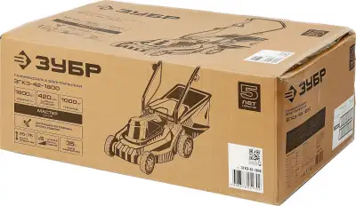 ЗУБР 1800 Вт, ш/с 42 cм, сетевая газонокосилка (ЗГКЭ-42-1800) наличный и безналичный расчет