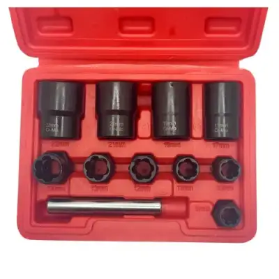 Головки под сорванные грани 9-22мм. 3/8, 1/2" (набор 11пр.) 42CrMo "H-D" наличный и безналичный расчет