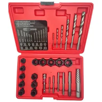 Экстракторы для извлечения обломанных болтов, гаек и шпилек, набор универсальный 26пр. 42CrMo "H-D" наличный и безналичный расчет