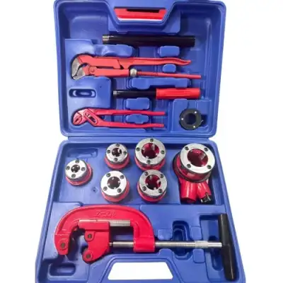 Набор инструмента сантехнического 12 пр. (клуппы трубные 1/4" - 1 1/4" с трещоткой, труборез, ключи) наличный и безналичный расчет