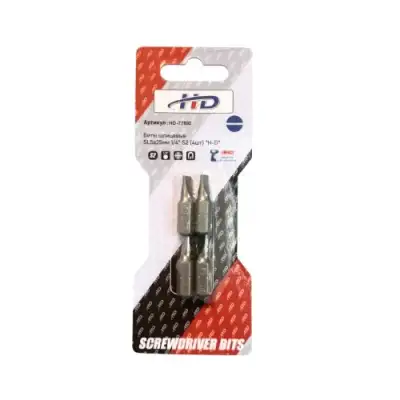 Биты шлицевые SL5х25мм 1/4" S2 (4шт) "H-D" наличный и безналичный расчет