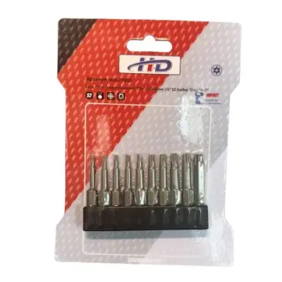 Биты "Torx Tamper Resistant" TR6-TR40x50мм 1/4" S2 (набор 10пр) "H-D" наличный и безналичный расчет