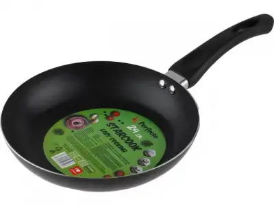 Сковорода ф 24х4.3 см, штамп., алюм., антиприг. покр., серия STARCOOK, черная, PERFECTO LINEA наличный и безналичный расчет
