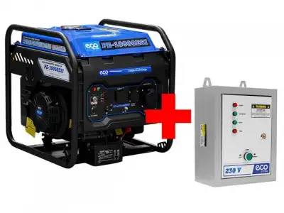 Электростанция (инверт. бенз.) ECO PE-10000ESI АКЦИЯ + Блок автоматики ECO (инверторный, электростарт, 7.5 кВт, 230 В, автозапуск*, бак 25.0 л, вес 72 наличный и безналичный расчет