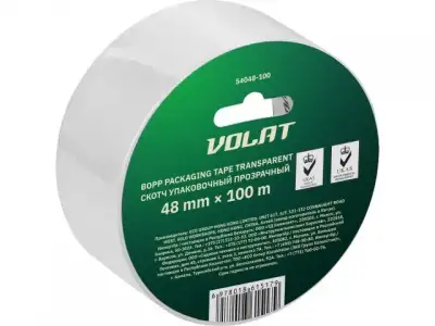 Скотч упаковочный прозрачный 48ммх100м ВОЛАТ (плотность 45мк) наличный и безналичный расчет
