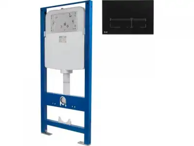 Инсталляционный сет 3 в 1 с кнопкой 313, AV Engineering (квадр-черн) наличный и безналичный расчет