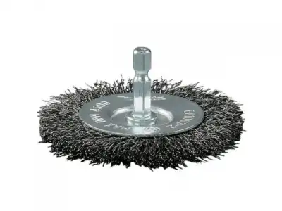 Щетка д/дрели дисковая 75 мм, толщина проволоки 0.3 мм, гофрированная, металл, 1/4