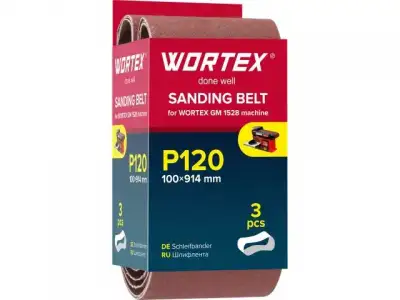 Шлифлента 100x914 мм P120 бесконечная 3 шт. для станка WORTEX GM 1528 наличный и безналичный расчет
