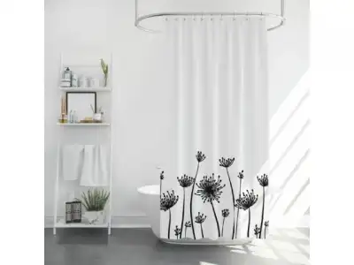 Шторка для ванной  (12 колец в комплекте), 180x180 см, Harmony, цветочные тени, PERFECTO LINEA (Материал: полиэстер (текстильная)) наличный и безналичный расчет