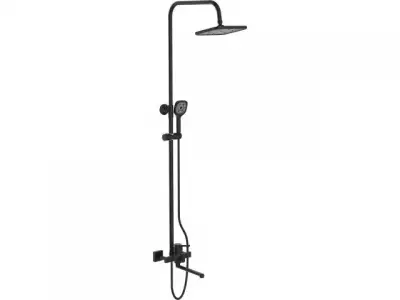 Душевая система D35, серия 730 черный ECONOCE (Длинный L-излив 223 мм, высота 1450 мм, глубина 350 мм) наличный и безналичный расчет