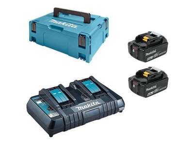 Комплект аккумулятор LXT 18.0 В BL1860B 2 шт. + зарядное устройство DC18RD + кейс MAKPAC тип 3 (MAKITA) наличный и безналичный расчет