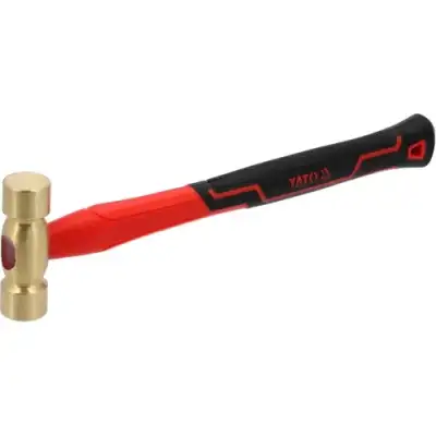 Молоток медный с фиберглассовой ручкой 250гр, 26х77мм, L290мм "Yato" наличный и безналичный расчет