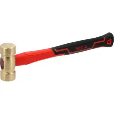 Молоток медный с фиберглассовой ручкой 800гр, 39х92мм, L370мм "Yato" наличный и безналичный расчет