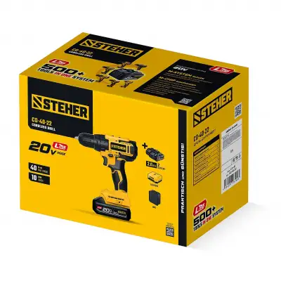 STEHER 20 В, 40 Н·м, 2 АКБ LMS (2 А·ч), дрель-шуруповерт, сумка (CD-40-22) наличный и безналичный расчет