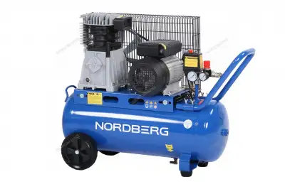 Компрессор поршневой NORDBERG с ременной передачей, 220В, ресивер 50л, 446л/мин NCE50/480 наличный и безналичный расчет