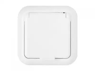 Розетка 1-ая (скрытая, с/з, брызг. защ.) белая, Гармония, Bylectrica наличный и безналичный расчет