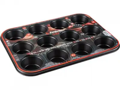 Форма для выпечки, прямоугольная, 12 кексов, 35х26,5 см, антипригарное покрытие,CHEF, PERFECTO LINEA наличный и безналичный расчет