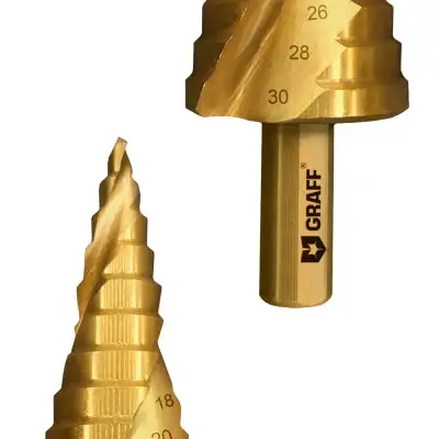 Сверло по металлу 4 - 30 мм ступенчатое TIN GRAFF наличный и безналичный расчет