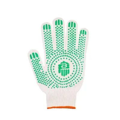 Перчатки х/б с ПВХ  (точка) 4-х нитка, 10 класс П 50-10-20 наличный и безналичный расчет