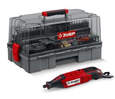 ЗУБР 245 предметов, 160 Вт, набор мини-насадок с гравером (ЗГ-160-H245) наличный и безналичный расчет