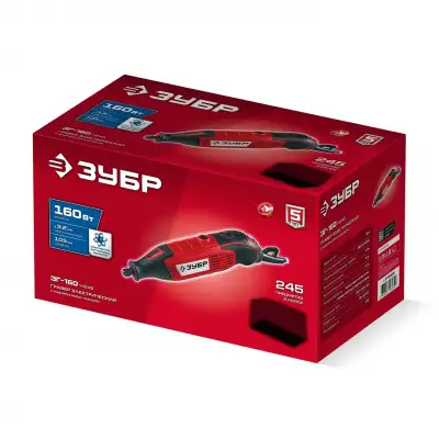 ЗУБР 245 предметов, 160 Вт, набор мини-насадок с гравером (ЗГ-160-H245) наличный и безналичный расчет