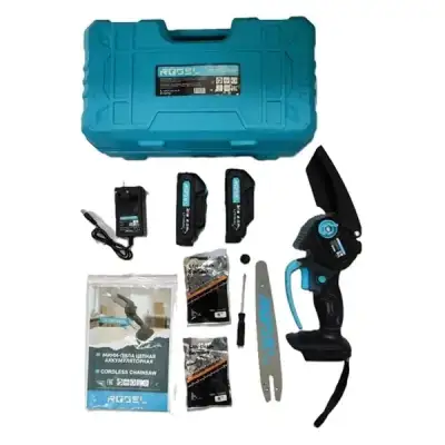 Пила цепная аккумуляторная RÖGEL, 21 В, 2000 мАч, шина 200 мм/8