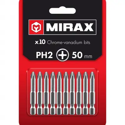 MIRAX PH2, 50 мм, 10 шт, биты (26271-2-50-10) наличный и безналичный расчет