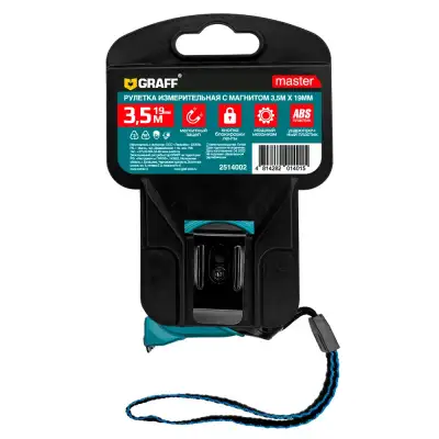 Рулетка измерительная с магнитом 3,5м х 19мм Master GRAFF наличный и безналичный расчет