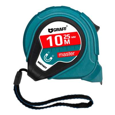 Рулетка измерительная с магнитом 10м х 25мм Master GRAFF наличный и безналичный расчет