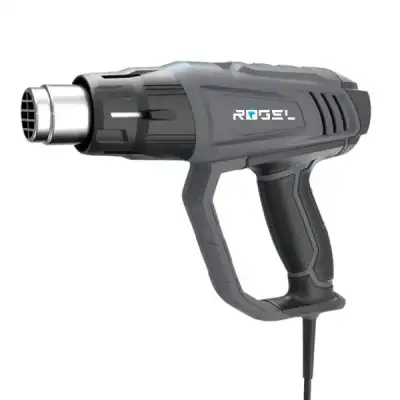 Фен технический RÖGEL, 2000 Вт, 2 режима, 300-550 л/мин, 350-600 градусов, набор насадок наличный и безналичный расчет