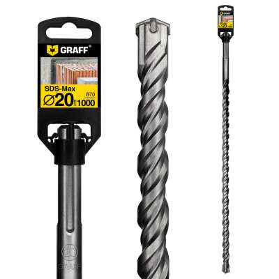 Бур (сверло) по бетону 20 мм длина 870 мм SDS-max GRAFF наличный и безналичный расчет