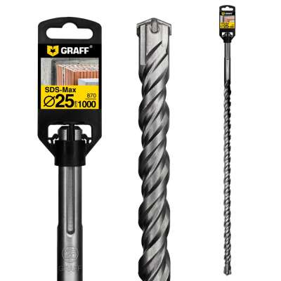 Бур (сверло) по бетону 25 мм длина 870 мм SDS-max GRAFF наличный и безналичный расчет
