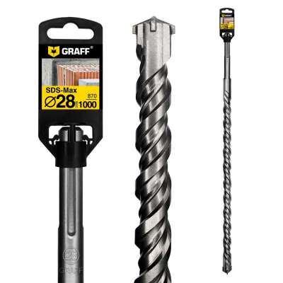 Бур (сверло) по бетону 28 мм длина 870 мм SDS-max GRAFF наличный и безналичный расчет