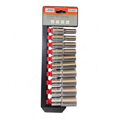 Головки торцевые 1/2" 10-24мм L=76мм (набор 10пр.) CrV "H-D" наличный и безналичный расчет
