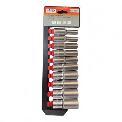 Головки торцевые 1/2" 10-24мм L=76мм (набор 10пр.) CrV "H-D" наличный и безналичный расчет