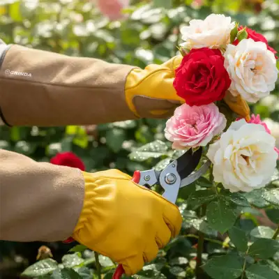 GRINDA ROSE, M (8), кожаные садовые перчатки для колючих кустарников с увеличенной крагой, усиленная ладонь и кончики пальцев, PRO Line (11303-M) наличный и безналичный расчет