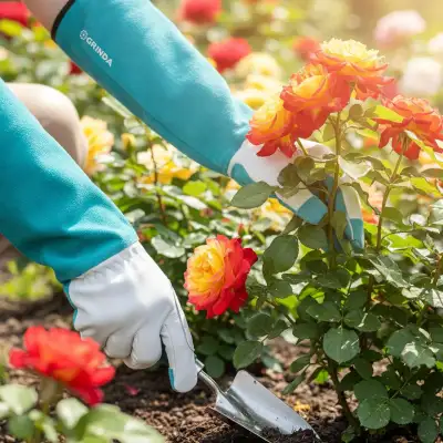 GRINDA ROSE, M (8), кожаные садовые перчатки для колючих кустарников с увеличенной крагой, усиленная ладонь и кончики пальцев, PRO Line (11304-M) наличный и безналичный расчет