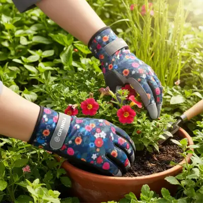 GRINDA AMBER, M (8), садовые перчатки из искусственной кожи с усиленным наладонником и кончиками пальцев, PRO Line (1139-M) наличный и безналичный расчет