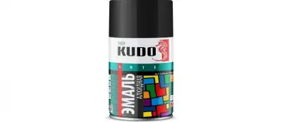 Эмаль универсальная черная глянцевая RAL-9005 210мл. KUDO наличный и безналичный расчет