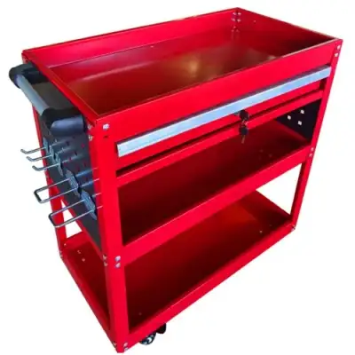 Тележка инструментальная 730х660х360 мм, 3 полки, 1 шуфляда, крючки "H-D" наличный и безналичный расчет