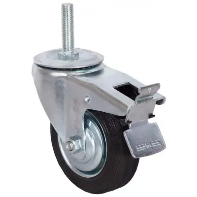 Колесо промышленное поворотное, болтовое крепление с тормозом (М12), 100 мм (SCtb 42) наличный и безналичный расчет