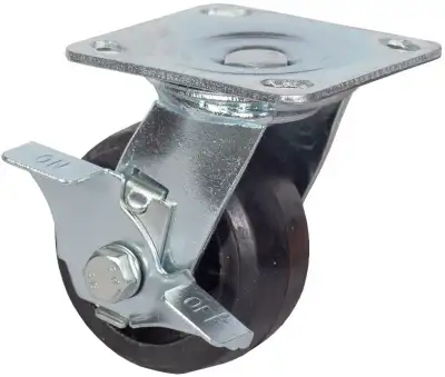 Колесо большегрузное поворотное с тормозом обрезиненное 100 мм - SCdb 42 наличный и безналичный расчет