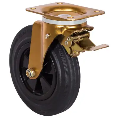 Колесо для евроконтейнера, с площадкой, поворотное, с тормозом, пластиковый обод, 200 мм (SCB80K) наличный и безналичный расчет