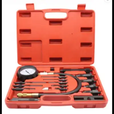 Манометр для измерения компрессии дизельного двигателя 0-70 bar с переходниками, набор 19пр. "H-D" наличный и безналичный расчет