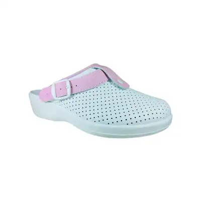 Сабо женские с перфорацией бело-розовые Молодова р.39 (69630108/12) наличный и безналичный расчет