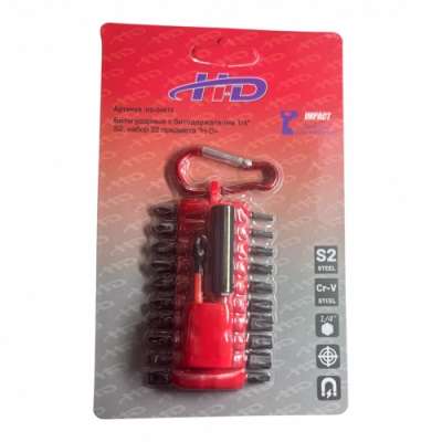 Биты ударные с битодержателем 1/4", S2, набор 22 предмета "H-D" наличный и безналичный расчет